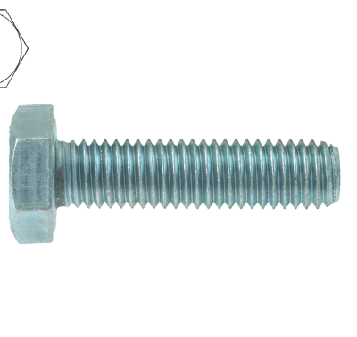 Hexagon head bolt, fully threaded, DIN 933, 4.8, vZn, M 10 x 100