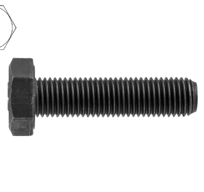 Hexagon head bolt, fully threaded, DIN 933, 4.8, Bl, M 16 x 70