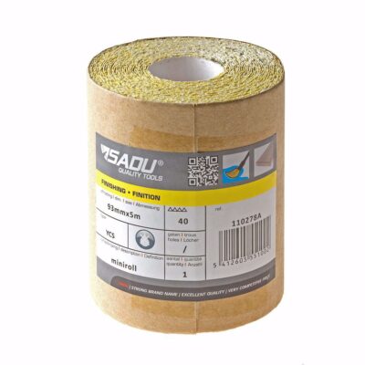 Mini roll sandpaper, SADU, YCS, 93 mm x 5 m, P40, yellow