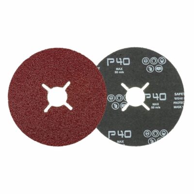 Abrasive fiber disc for angle grinder SADU, AO, P80, 115 x 22.23 mm