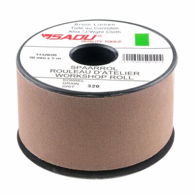 Sandpaper on fabric, roll, SADU, brown, TCA, P 80, 50 mm x 5 m