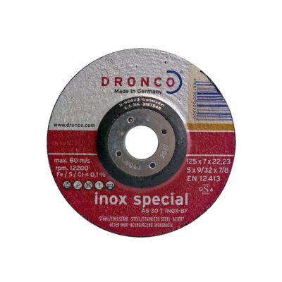 Saw blade for grinding INOX, convex DRONCO Special AS30TINOX, Ø 125 x 7.0 x 22.23 mm