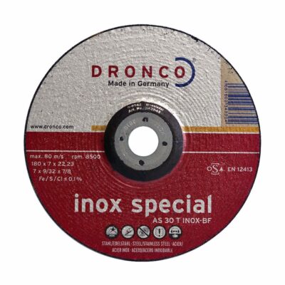 Saw blade for grinding INOX, convex DRONCO Special AS30TINOX, Ø 230 x 7.0 x 22.26 mm