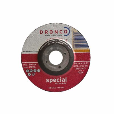 Saw blade for grinding metal, convex DRONCO Special AS30R, Ø 115 x 6.0 x 22.23 mm