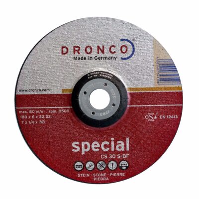 Saw blade for grinding metal, convex DRONCO Special AS30R, Ø 180 x 6.0 x 22.23 mm