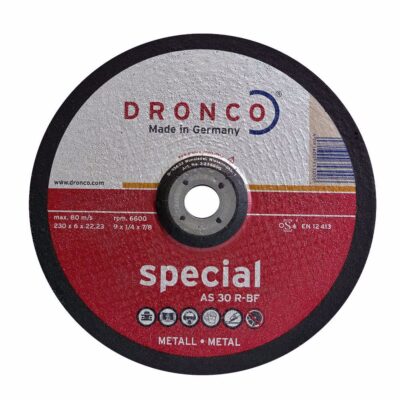 Saw blade for grinding metal, convex DRONCO Special AS30R, Ø 230 x 6.0 x 22.23 mm