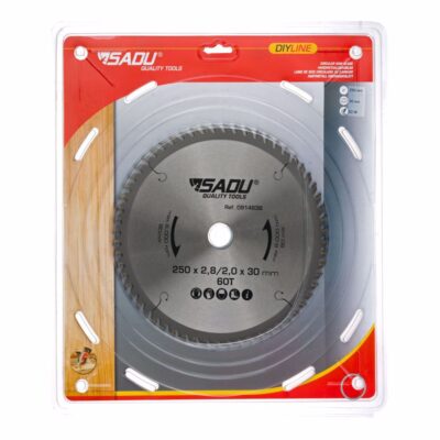 Carbide circular saw blade, for cutting wood SADU , Ø 250 x 30, T = 60 ATB
