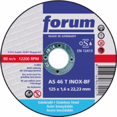 Saw blade for cutting INOX, convex,  FORUM AS46T, Ø 180 x 1.6 x 22.23 mm