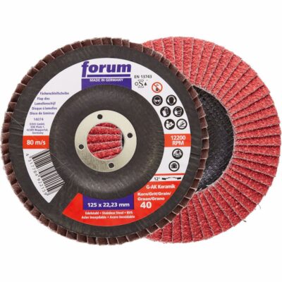Flap disc for INOX, convex, FORUM G - AK, Ø 125 x Ø 22.23 mm, Р60