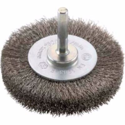 Disc-shaped wire brush with shank, FORUM, INOX, Ø 70 x 18 x 0.2 mm