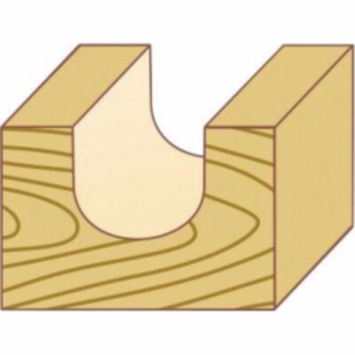 Profile router bit for rounded grooves FORTIS, HW, Ø 16 x R 8 mm, shank 8 mm