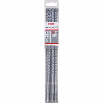 Hammer Drill Bit BOSCH 7X, SDS Plus, Ø 8 x 165, 10 pcs