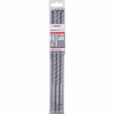 Hammer Drill Bit BOSCH 7X, SDS Plus, Ø 10 x 265, 10 pcs