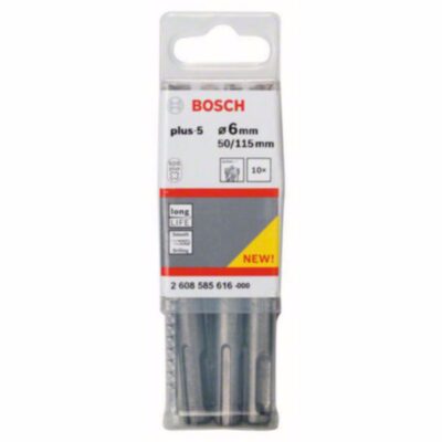 Hammer Drill Bit BOSCH, SDS Plus-5, Ø 6 x 115, 10 pcs