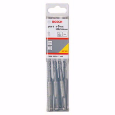Hammer Drill Bit BOSCH, SDS Plus-5, Ø 6 x 165, 10 pcs