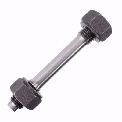 Double end stud with 2 nuts, DIN 2510, 1.4541, M 24  x  140