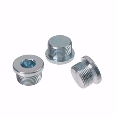 Hexagon socket screw plug with collar, DIN 908, vZn, M 10 x 1