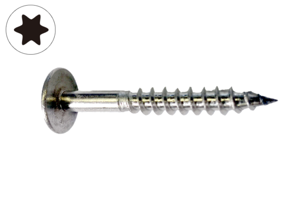 Wood screw with truss head