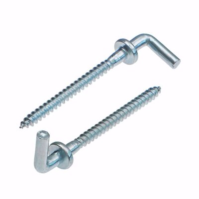 L - type hook with washer, wood screw , white, H25, Ø 4.4 x 69