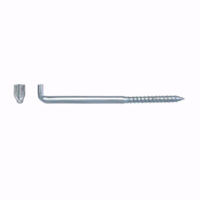 L-hook with screw for wood with slit, vZn, H16 / 5.2 x 30
