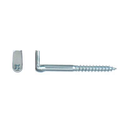 L - hook with screw for wood and cross slit, vZn, H16 / 5.2 x 50