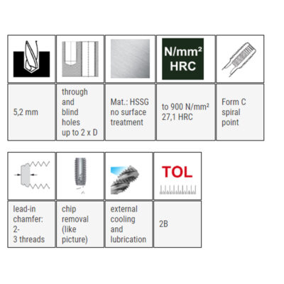 Hand tap BAER, DIN 352C, HSSG, UNC 1/4 x 20, I+II+III set