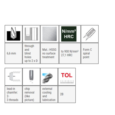 Hand tap BAER, DIN 352C, HSSG, UNC 5/16 x 18, I+II+III set
