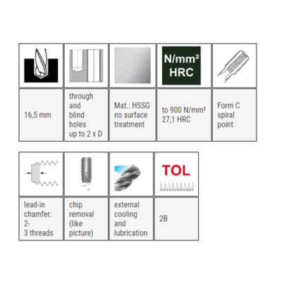 Hand tap BAER, DIN 352C, HSSG, UNC 3/4 x 10, I+II+III set