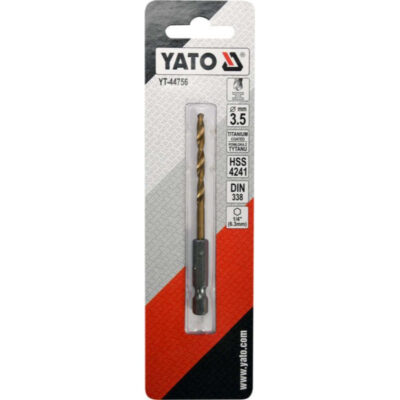 Drill bit for metal DIN 338, YATO, HEX, HSS-Tin, Ø 3.5