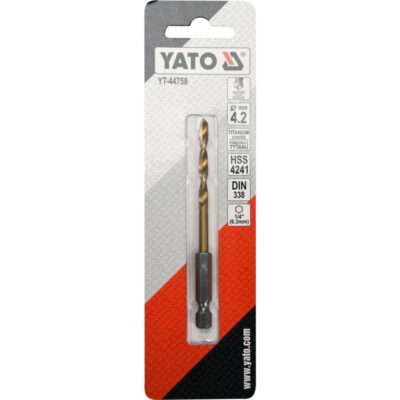 Drill bit for metal DIN 338, YATO, HEX, HSS-Tin, Ø 4.2