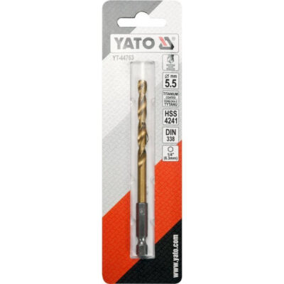 Drill bit for metal DIN 338, YATO, HEX, HSS-Tin, Ø 5.5