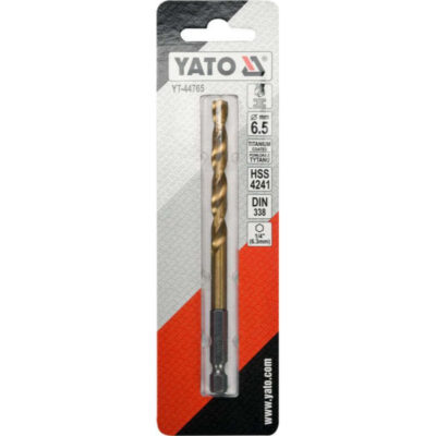 Drill bit for metal DIN 338, YATO, HEX, HSS-Tin, Ø 6.5