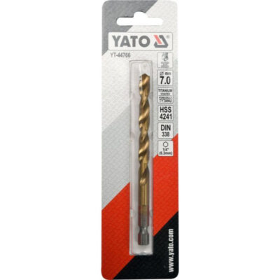 Drill bit for metal DIN 338, YATO, HEX, HSS-Tin, Ø 7.0