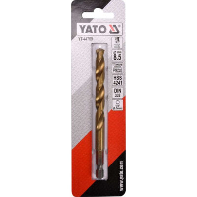 Drill bit for metal DIN 338, YATO, HEX, HSS-Tin, Ø 8.5