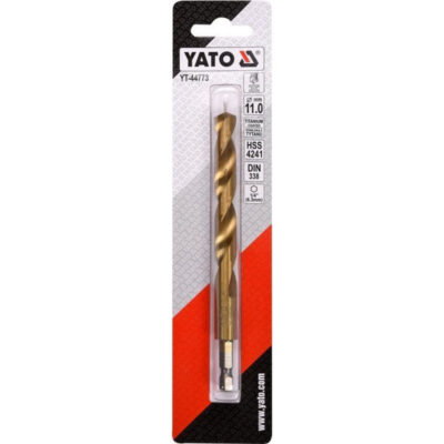 Drill bit for metal DIN 338, YATO, HEX, HSS-Tin, Ø 11.0