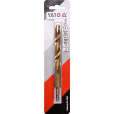 Drill bit for metal DIN 338, YATO, HEX, HSS-Tin, Ø 12.0