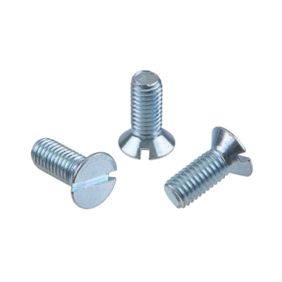 Slotted countersunk flat head machine screw, DIN 963, 4.8, vZn, M 8 x 16