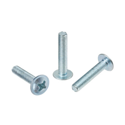Cross recessed pan head screw with collar, DIN 967, 4.8, vZn, M 4 x 35