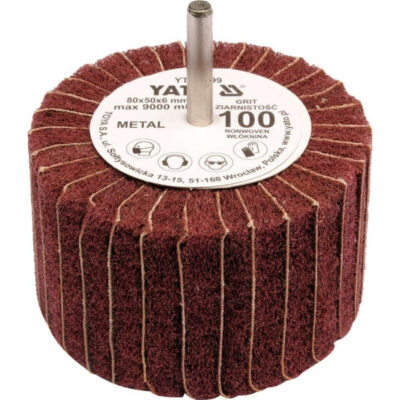 Non-woven flap wheel with shank, YATO, 80 x 50 x 6 mm, P60