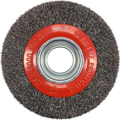Disc-shaped wire brush for bench grinder, YATO, INOX, Ø 150 x 32 mm