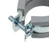 Single screw slide pipe clamp with high temperature resistance, gray, M8, Ø 1 1/2" (48 - 53 mm)